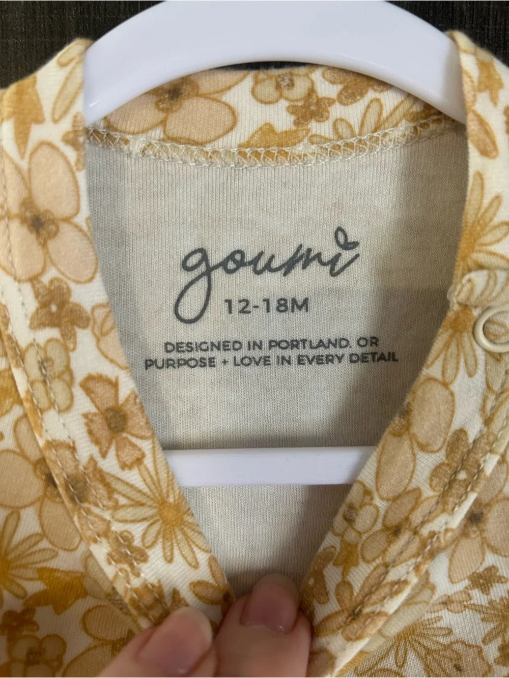 Goumikids Bamboo Organic Cotton Floral Bodysuit 12-18M EUC